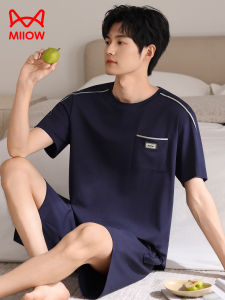 MiiOW | Men Summer Cotton Short Sleeve Shorts Pajama