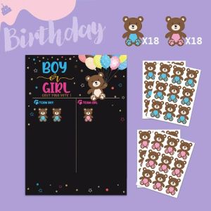 Boy or Girl Gender Reveal Voting Game Poster Board with Stickers Baby Gender Reveal Party Decoration Baby Shower Supplies Gender Reveal Party Supplies with Boy or Girl Bear Stickers Baby Shower Poster