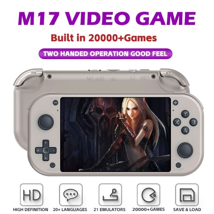 M17 Retro Handheld Game Console Open Source Linux System 4.3 Inch IPS ...