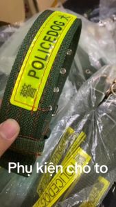 dây đeo cổ cho chó vòng cổ chó POLICEDOG phản quang kèm khoen chống xoắn 4 kích cỡ