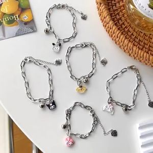 ❤️gelang model terbaru 2024/Gelang Korea/ Gelang / Gelang Premium/ Gelang Kekinian/gelang titanium anti luntur Gelang Lonceng Sanrio Indah Pochacco Bell Yang Dapat Disesuaikan Hadiah Gelang