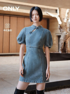 ONLY | Autumn New Chinese Style Cheongsam Denim Dress