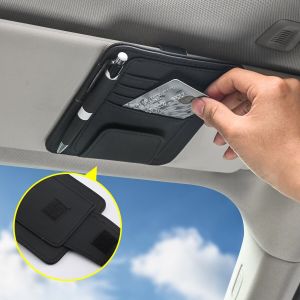 Car Sun Visor Organizer Car Storage Bag Interior Accessories Card Holder Storage Sunglasses Storage Clip