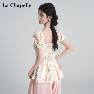 La Chapelle | Floral Tied V-Neck Short Sleeve Blouse