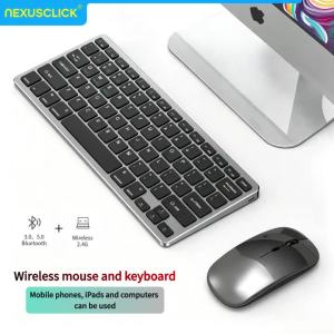 NexusClick 2.4G Wireless Keyboard Mouse Combo Ergonomic Rechargeable Mini Multimedia Office Keyboard Set For PC Laptop Macbook
