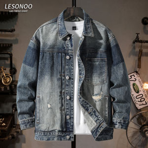 LIANSENNIAO | Áo Khoác Jean Phong Cách Công Nhân Cổ Điển Mở Rộng