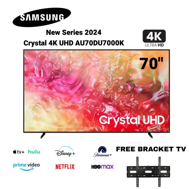 NEW 2024! SAMSUNG Crystal 4K UHD 70 Inch Smart TV Tizen OS 70DU7000
