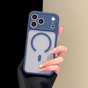 szhaiyu | Translucent Frosted for Magsafe Magnetic Case for IPhone Air 17E 16E 16 15 14 13 Pro Max 16 15 Plus Matte Protective Phone Cover
