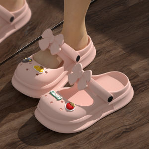 รองเท้าแตะ EVA สำหรับผู้หญิงในช่วงฤดูร้อนปี 2024 รองเท้าแตะชายหาดแบบสวมหัวแบบหนาสำหรับใส่กลางแจ้งในช่วงฤดูร้อน รองเท้าพยาบาลแบบสวมครึ่งนิ้ว