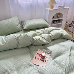Dansunreve màu trơn Duvet cover trắng Quilt Cover Waffle thiết kế Comforter Bìa dày mềm