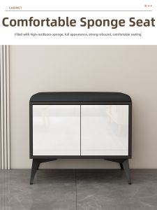 ENLUOLIJIA | Entry Shoe-changing Bench with Storage and Cushioned Seat