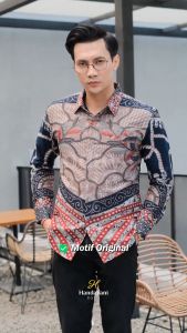 MOTIF SEKAR MELATI Baju Atasan Kemeja Batik Slimfit Pria Premium Modern Lengan Panjang Pendek Full Furing | HANDAYANI BATIK