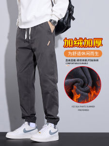 กางเกงลำลองชายผ้ากำมะหยี่หนา ทรงหลวม ทรงฮาราจูกุ แฟชั่นฤดูใบไม้ร่วง/ฤดูหนาว กางเกงขายาวทรงลำลอง ผ้าฝ้ายโพลีเอสเตอร์