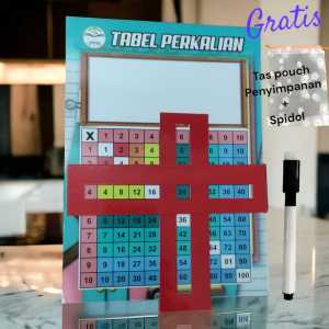 ORINAEDUKIDS Tabel Perkalian Phytagoras Disertai Halaman Latihan Free Spidol dan Pouch Belajar Matematika Anak Anak Mainan Edukasi