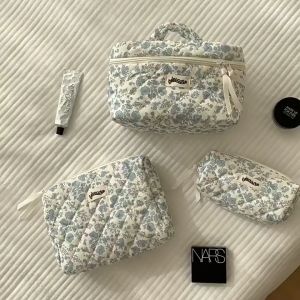 FOCANO Cotton Flower Women Cosmetic Bag Fabric Storage Bags Big Capacity Travel Organizer Pouch Women Makeup Case