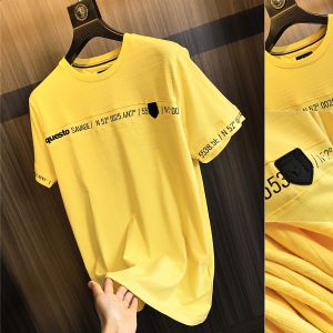 German Style Mens T-Shirt Bamboo Cotton Loose Fit round Neck Short Sleeve Breathable Casual Fashion Summer Top