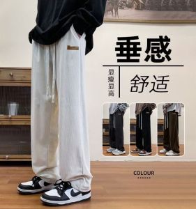 Corduroy Retro Casual Pants Men 2023 Spring and Autumn New Arrival Ins High Street Fashion Brand Straight-leg Baggy Track Pants