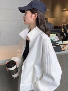 Áo Khoác Bóng Chày Ngắn Cho Nữ 2024 Áo Khoác Ngoài Thể Thao Thường Ngày Áo Khoác Ngoài Mùa Thu Áo Khoác Ngoài Cổ Tròn Khóa Kéo