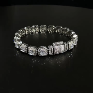 Square Diamond Bracelet Sugar Cube Bracelet 逆爱池骋同款方形冰糖链嘻哈链手链