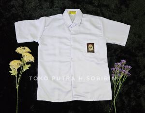 BAJU PUTIH SMA LAKI-LAKI LENGAN PENDEK BAHAN ELEMEN