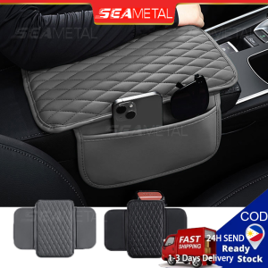 SEAMETAL Car Armrest Box Booster Cushion Protector Cover Thicken Memory Foam Arm Rest Mat with Storage Pocket Heavy Duty
