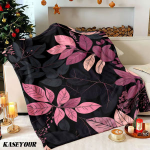 Beast Kingdom | Pink Foliage Winter Summer Flannel Blanket Throw Fleece Soft Fuzzy Plush Cozy Fleece Blankets for Sofa Ideal Gifts
