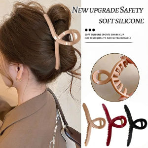 13cm Large Size Safe Soft Silicone Hair Claw Clips Womens Bent Non-defrmation Shark Grips 2026 Upgrade Trendy Hair Accessories