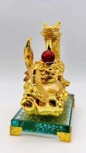 Jasongo123 2024 Dragon Glass Stand Statue Lucky Charms Decor Figurines Sculpture Collectibles Wealth & Success