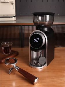 Máy Xay Cà Phê Mẫu HB683 25 mức độ xay Màn hình hiển thị LCD Tặng kèm giá đỡ tay cầm Dùng cho gia đình/kinh doanh