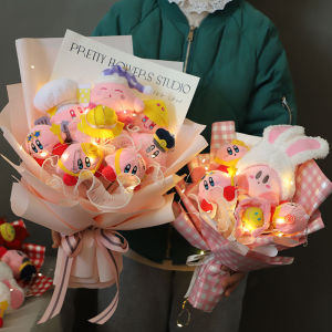 Creative Kirby Doll Gift Bouquet Graduation Season Birthday Present for Girlfriend Female Friend Cartoon Plush Toy Surprise