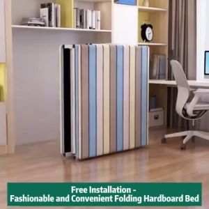 Portable Bed Folding Bed with Foam Heavy Duty Bed Frame Foldable Bed Frame Sturdy Metal Bed with Frame Single Nap Bed Camp Bed Office Lunch Break Wrought Iron Stripe Bed Save Space For Dormitory Rooms【Original+24hours delivery】COD