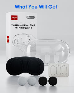 Aolion(澳加狮) | Aolion For Meta Quest3 VR Helmet Protective Cover Clear TPU Cases Set Protector Dustproof For Oculus Meta Quest3s VR Accessories