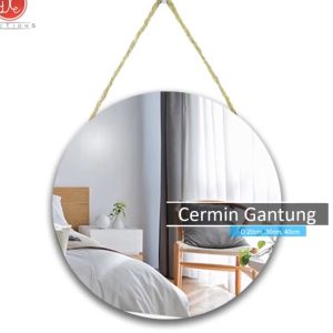DEcTionS Kaca Cermin Gantung Dinding Bulat Aesthetic Round Mirror Frameless