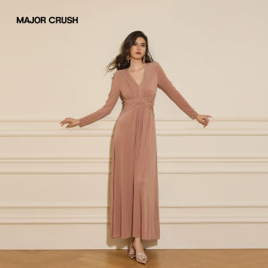 French Style High-end Waist-Cinching Pleated Dress
