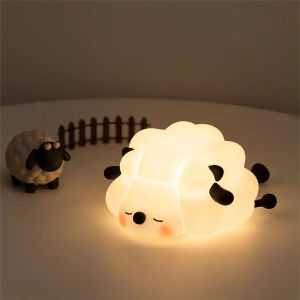 Cute LED Night Light Panda Sheep Rabbit Silicone Nightlights Timing USB Rechargeable For Bedroom Decoration Kids Birthday Gift