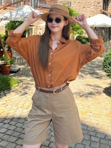 YUFUQING | Loose Fit Long Sleeve Polo Collar Shirt Women Casual Style Early Autumn New Arrival Versatile Short Length Top Quality Material