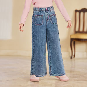 Little Naive | Colorful Contrast Girls Jeans Spring/Summer Loose Comfortable