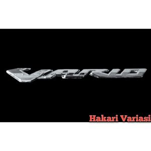 Emblem 3D timbul motor VARIO warna CHROME / krom (silver mengkilap) sepasang kanan&kiri satu set lengkap dengan perekat yang kuat Kendaraan