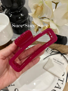 South Korea Cut Out Rectangular Large Grip Jelly Color Acetate Idle Style Fancy Shark Clip Back Head Hair Claw