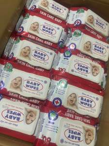 Giá sỉ (COMBO 10 GÓI ) khăn ướt baby wipes 80g mùi thơm dịu nhẹ an toàn cho bé