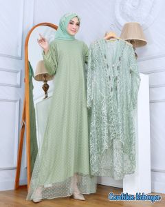 COD/TERBARU GAMIS PESTA QUTER LEPAS PASANG MEWAH/ GAMIS QUTER LEPAS  FREE HIJAB
