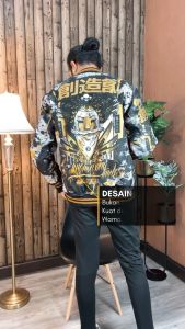 Jaket Varsity Pria Cowok Vintage Keren Distro Full Printing Varsity Jacket Basebal Terbaru Kasual 10