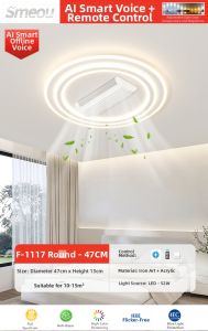 smeou | Smart Voice Control Leafless Fan Ceiling Light