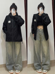 พลัสไซส์ เดนิม กางเกง ขาตรงสีเหลืองโคลน 300 ปอนด์ ลำลอง หลวม Fit ฤดูใบไม้ร่วง ดีไซน์ หลากหลาย ผู้หญิง พลัสไซส์ กางเกงยีนส์