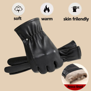 Winter Gloves For Women Genuine Leather Gloves Outdoor Cycling Black Real Sheepskin Keep Warm Driving Motorcycle Gloves