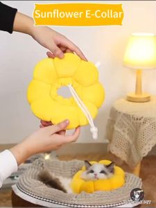 Elizabethan Collar Cat Recovery Collar E-Collar Pet Cone Sunflower Soft Cover Sterilization Collar DD CAT & PET