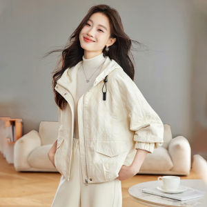 MANWUJINGLING | Stylish White Hooded Short Quilted Jacket