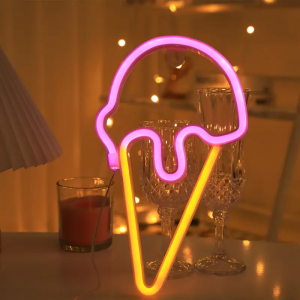 Kem Đèn LED Neon Màu Hồng USB/Chạy Bằng Pin Đèn Ngủ Cho Phòng Ngủ Trang Trí Phòng Quà Tặng Ngày Lễ Trang Trí Trong Nhà Thông Lượng Ánh Sáng <60