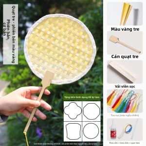 TAOQUMAO | Bộ DIY Đan Tre Quạt Tròn Truyền Thống Cho Trẻ Em Mùa Hè