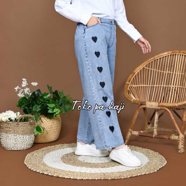 KULOT JEANS LOVE BISA COUPLE ANAK DAN DEWASA